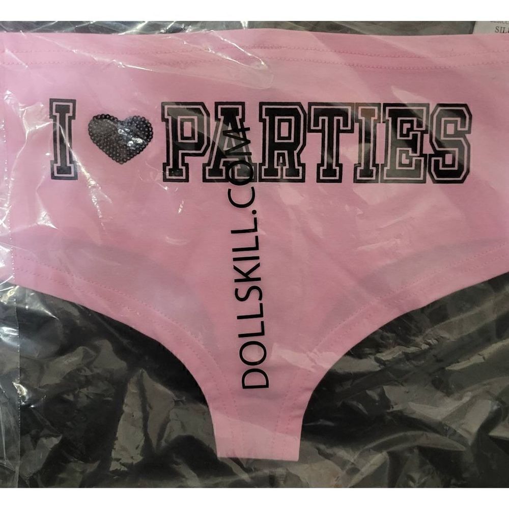 Dolls Kill Unreleased "I Heart Parties" Cheeky Panty